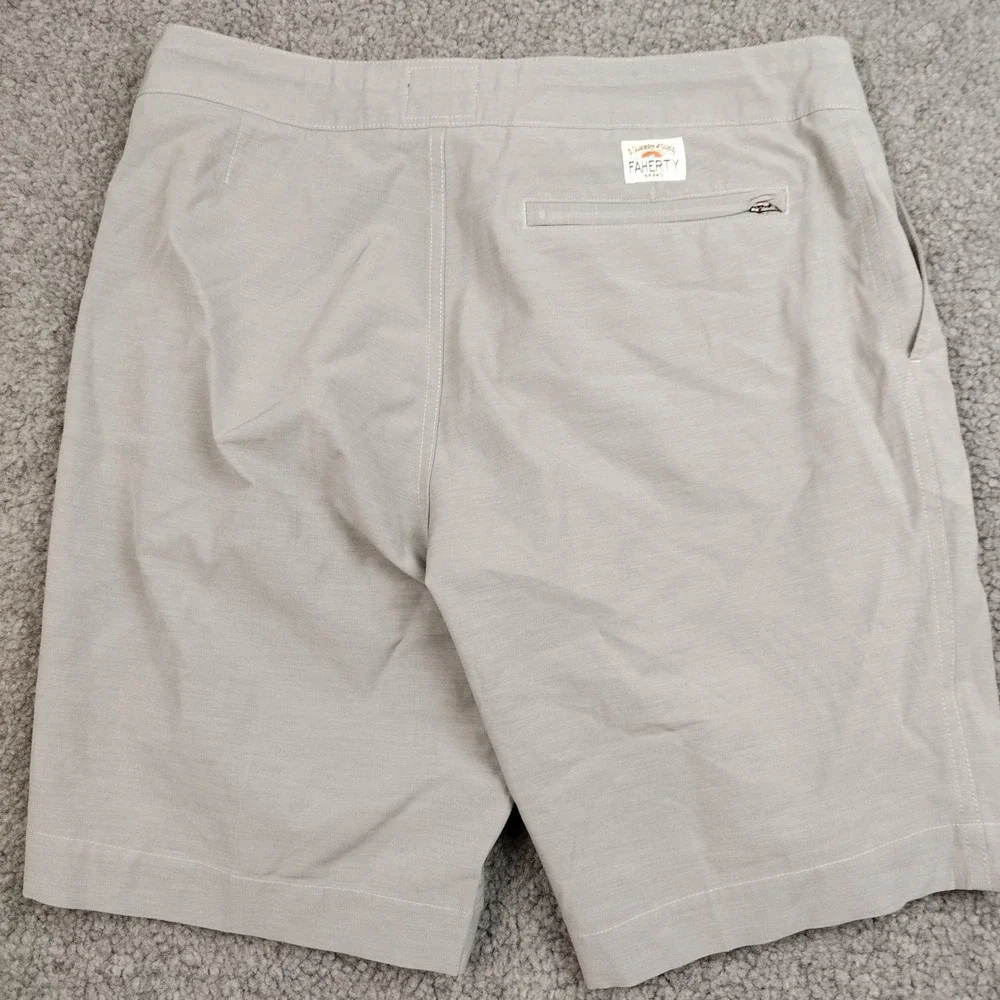 Faherty All Day Shorts Mens 31 Gray Hybrid Stretch Recycled Quick Dry